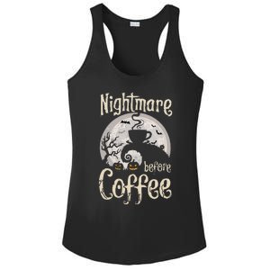 Nightmare Before Coffee Halloween Spooky Coffee Lovers Ladies PosiCharge Competitor Racerback Tank