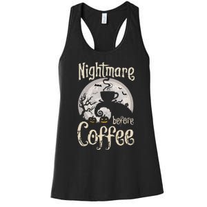 Nightmare Before Coffee Halloween Spooky Coffee Lovers Women's Racerback Tank