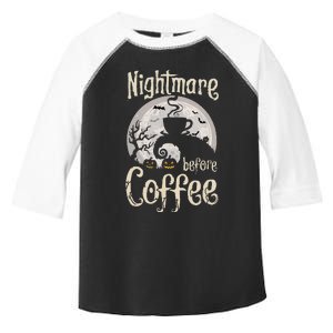 Nightmare Before Coffee Halloween Spooky Coffee Lovers Toddler Fine Jersey T-Shirt