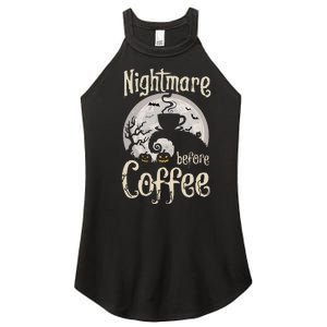 Nightmare Before Coffee Halloween Spooky Coffee Lovers Women's Perfect Tri Rocker Tank