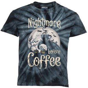 Nightmare Before Coffee Halloween Spooky Coffee Lovers Kids Tie-Dye T-Shirt