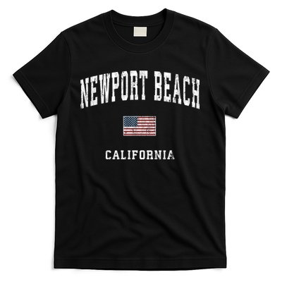 Newport Beach California Ca Vintage American Flag Sports T-Shirt