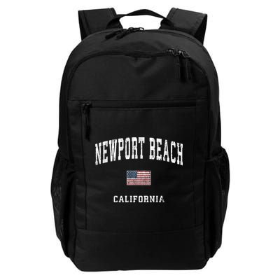 Newport Beach California Ca Vintage American Flag Sports Backpack
