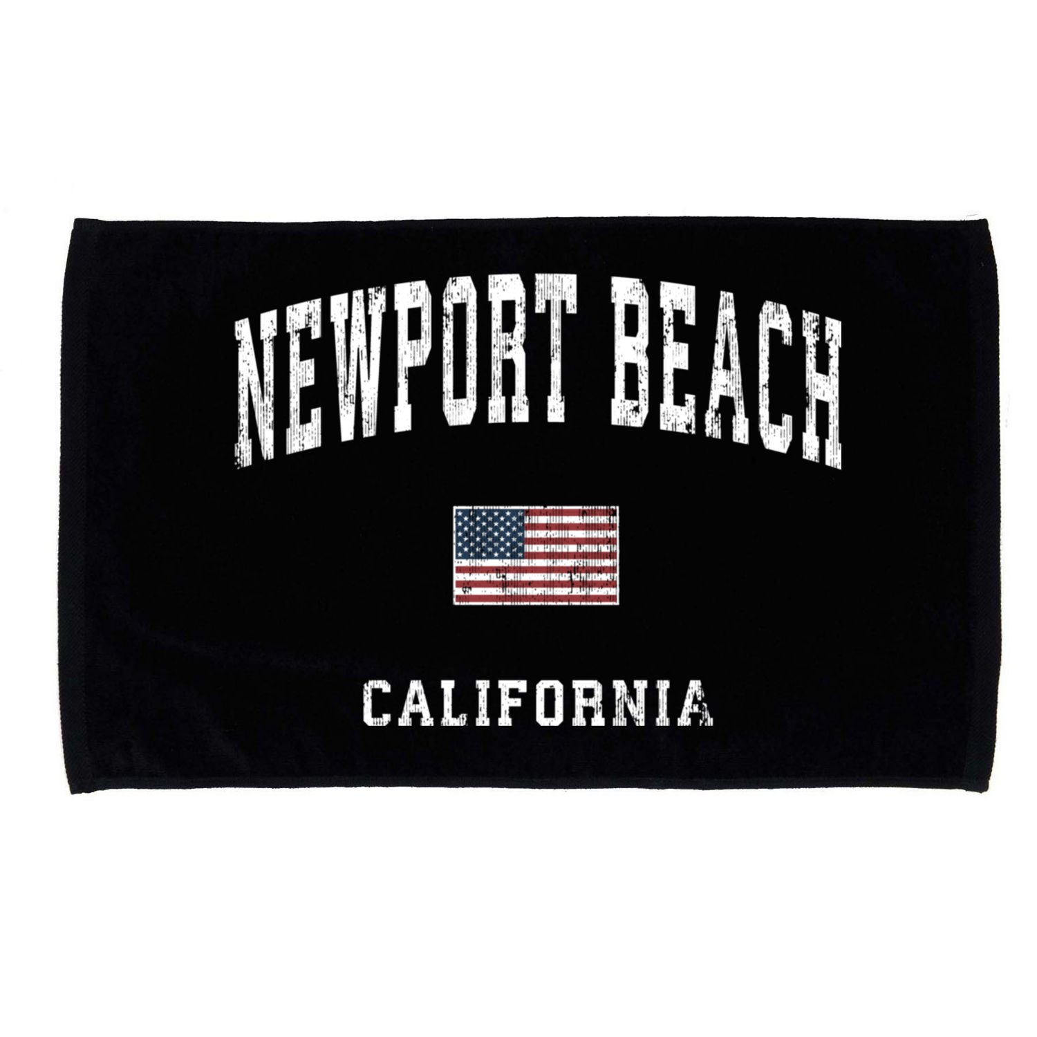 Newport Beach California Ca Vintage American Flag Sports Microfiber Hand Towel