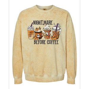 Nightmare Before Coffee Pumpkin Spice Halloween Costume Colorblast Crewneck Sweatshirt