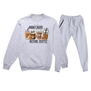 Nightmare Before Coffee Pumpkin Spice Halloween Costume Premium Crewneck Sweatsuit Set