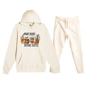 Nightmare Before Coffee Pumpkin Spice Halloween Costume Premium Hooded Sweatsuit Set