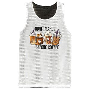 Nightmare Before Coffee Pumpkin Spice Halloween Costume Mesh Reversible Basketball Jersey Tank