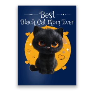 National Black Cat Day Best Black Cat Mom Ever Kitty Kitten Poster