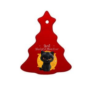 National Black Cat Day Best Black Cat Mom Ever Kitty Kitten Ceramic Tree Ornament