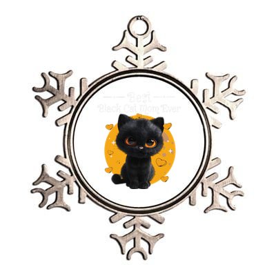 National Black Cat Day Best Black Cat Mom Ever Kitty Kitten Metallic Star Ornament