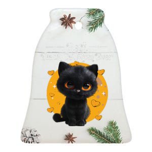 National Black Cat Day Best Black Cat Mom Ever Kitty Kitten Ceramic Bell Ornament