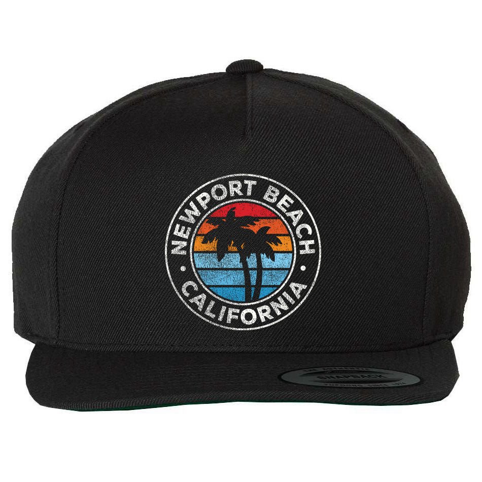 Newport Beach California Wool Snapback Cap