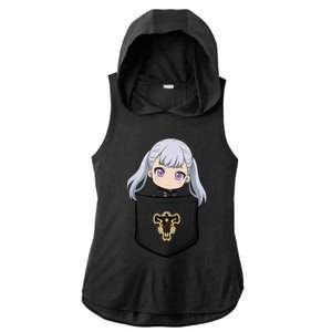 Noelle Black Clover Relaxed Fit Ladies PosiCharge Tri-Blend Wicking Draft Hoodie Tank