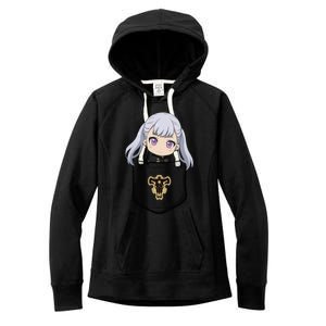 Noelle Black Clover Relaxed Fit Women's Fleece Hoodie