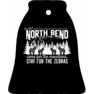 North Bend Come For The Mountains Stay For The Zebras Ceramic Bell Ornament