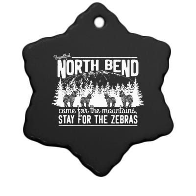 North Bend Come For The Mountains Stay For The Zebras Ceramic Star Ornament