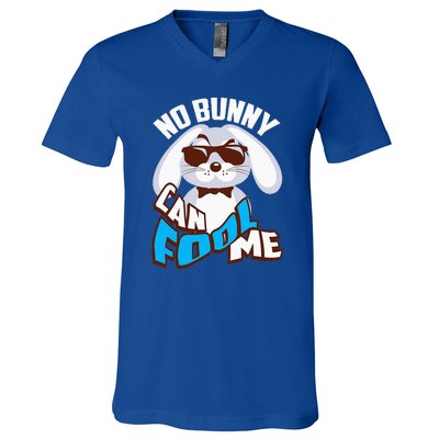 No Bunny Can Fool Me Happy Easter Cute Gift V-Neck T-Shirt