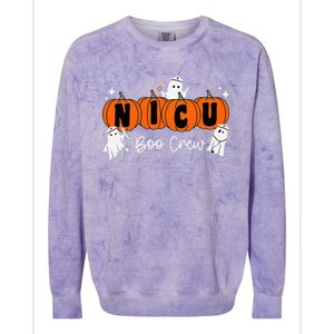 Nicu Boo Crew Ghost Pumpkin Costume Nicu Nurse Halloween Colorblast Crewneck Sweatshirt