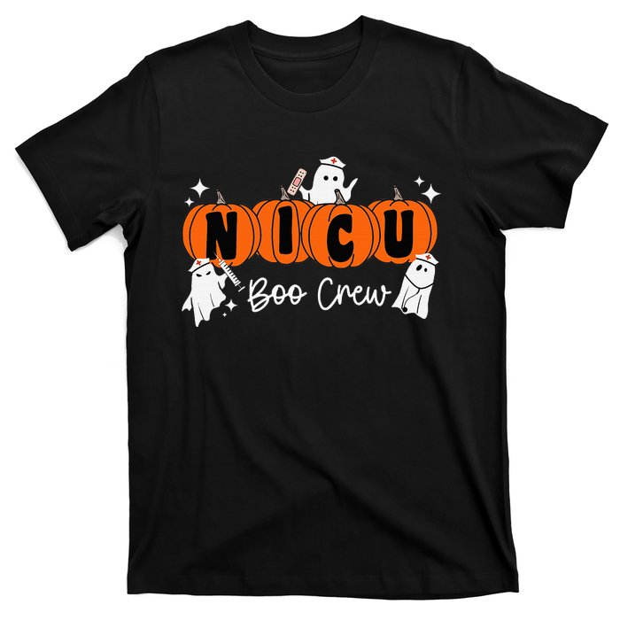 Nicu Boo Crew Ghost Pumpkin Costume Nicu Nurse Halloween T-Shirt