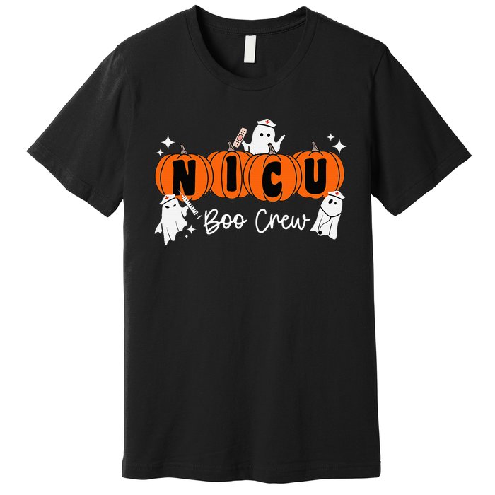 Nicu Boo Crew Ghost Pumpkin Costume Nicu Nurse Halloween Premium T-Shirt