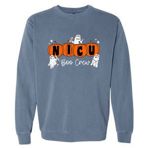 Nicu Boo Crew Ghost Pumpkin Costume Nicu Nurse Halloween Garment-Dyed Sweatshirt