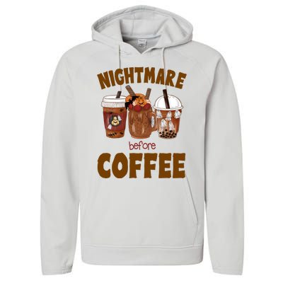 Nightmare Before Coffee Funny Halloween Performance Fleece Hoodie