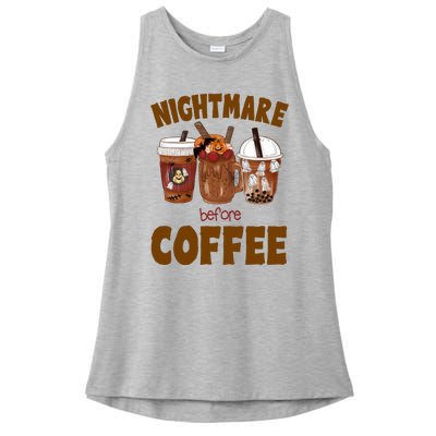 Nightmare Before Coffee Funny Halloween Ladies PosiCharge Tri-Blend Wicking Tank