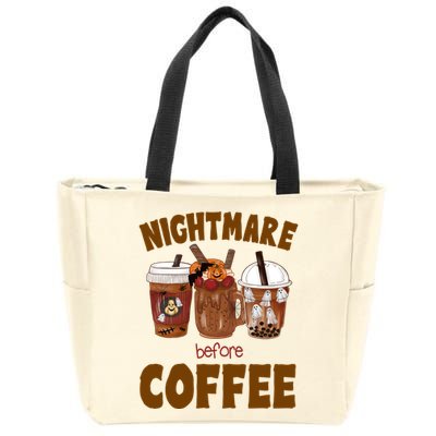 Nightmare Before Coffee Funny Halloween Zip Tote Bag