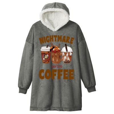 Nightmare Before Coffee Funny Halloween Hooded Wearable Blanket