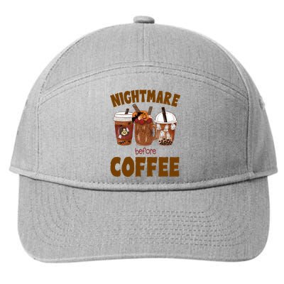 Nightmare Before Coffee Funny Halloween 7-Panel Snapback Hat