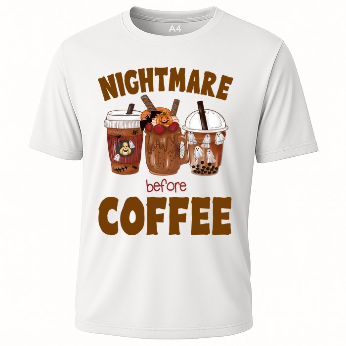 Nightmare Before Coffee Funny Halloween Cooling Performance Crew T-Shirt