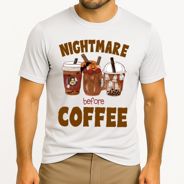Nightmare Before Coffee Funny Halloween Cooling Performance Crew T-Shirt