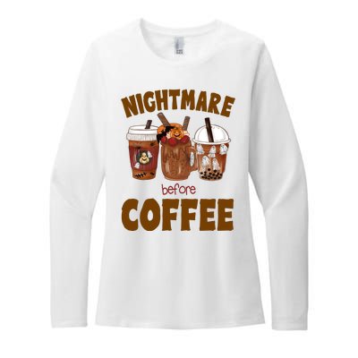 Nightmare Before Coffee Funny Halloween Womens CVC Long Sleeve Shirt