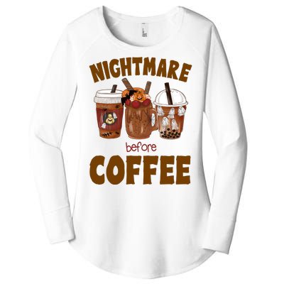 Nightmare Before Coffee Funny Halloween Women's Perfect Tri Tunic Long Sleeve Shirt