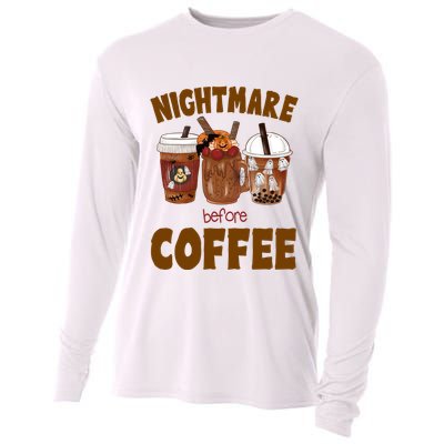 Nightmare Before Coffee Funny Halloween Cooling Performance Long Sleeve Crew