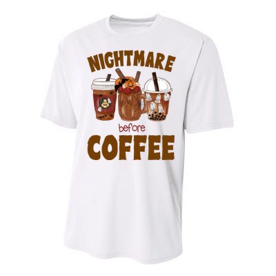 Nightmare Before Coffee Funny Halloween Performance Sprint T-Shirt