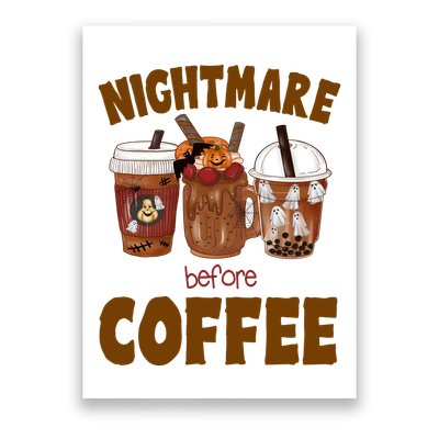 Nightmare Before Coffee Funny Halloween Poster
