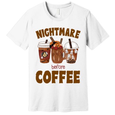 Nightmare Before Coffee Funny Halloween Premium T-Shirt