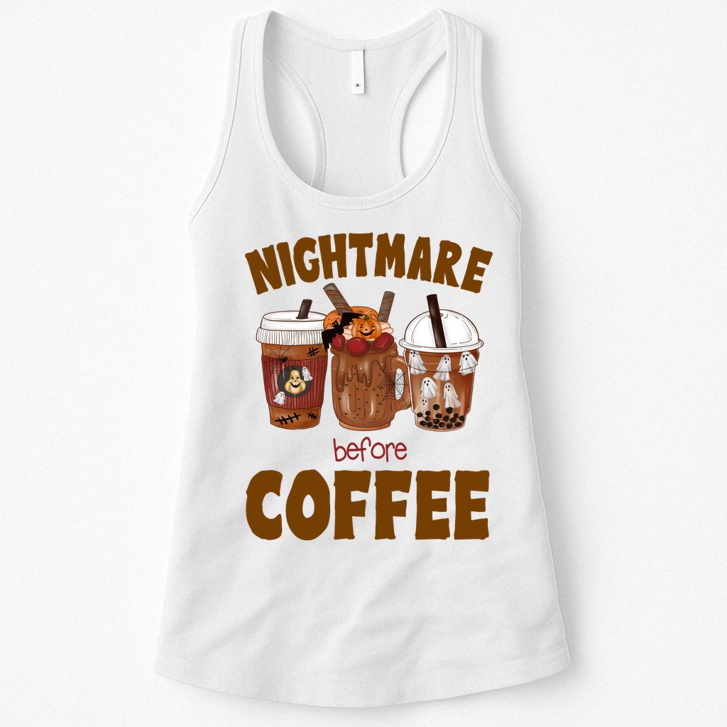 Nightmare Before Coffee Funny Halloween Womens Tank Top