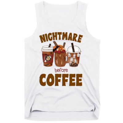 Nightmare Before Coffee Funny Halloween Tank Top