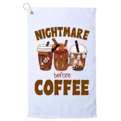 Nightmare Before Coffee Funny Halloween Golf Towel