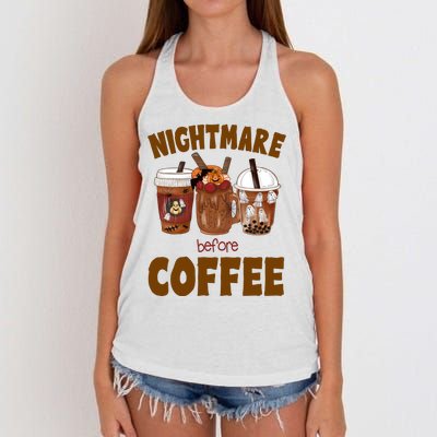 Nightmare Before Coffee Funny Halloween Women's Knotted Racerback Tank