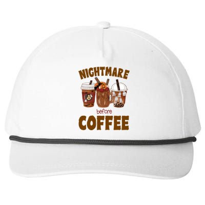 Nightmare Before Coffee Funny Halloween Snapback Five-Panel Rope Hat