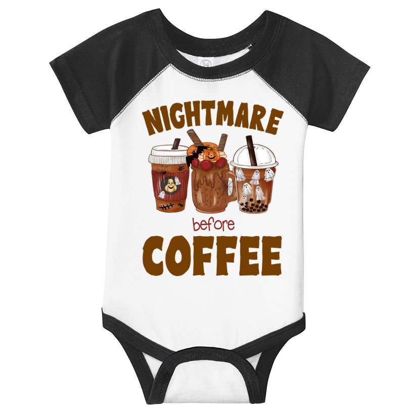 Nightmare Before Coffee Funny Halloween Infant Baby Jersey Bodysuit