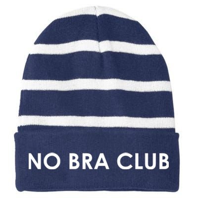 No Bra Club Striped Beanie with Solid Band