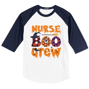 Nursing Boo Crew Halloween Nursing Funny Lover Gift Baseball Sleeve Shirt