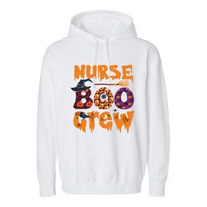 Nursing Boo Crew Halloween Nursing Funny Lover Gift Garment-Dyed Fleece Hoodie