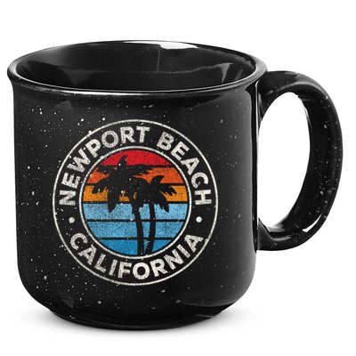 Newport Beach California Ca Vintage Graphic Retro 70s Cute Gift 15oz Campfire Ceramic Mug