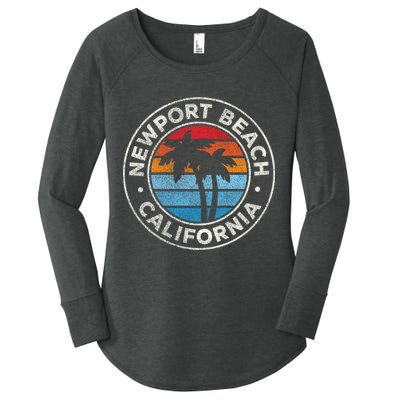 Newport Beach California Ca Vintage Graphic Retro 70s Cute Gift Women's Perfect Tri Tunic Long Sleeve Shirt